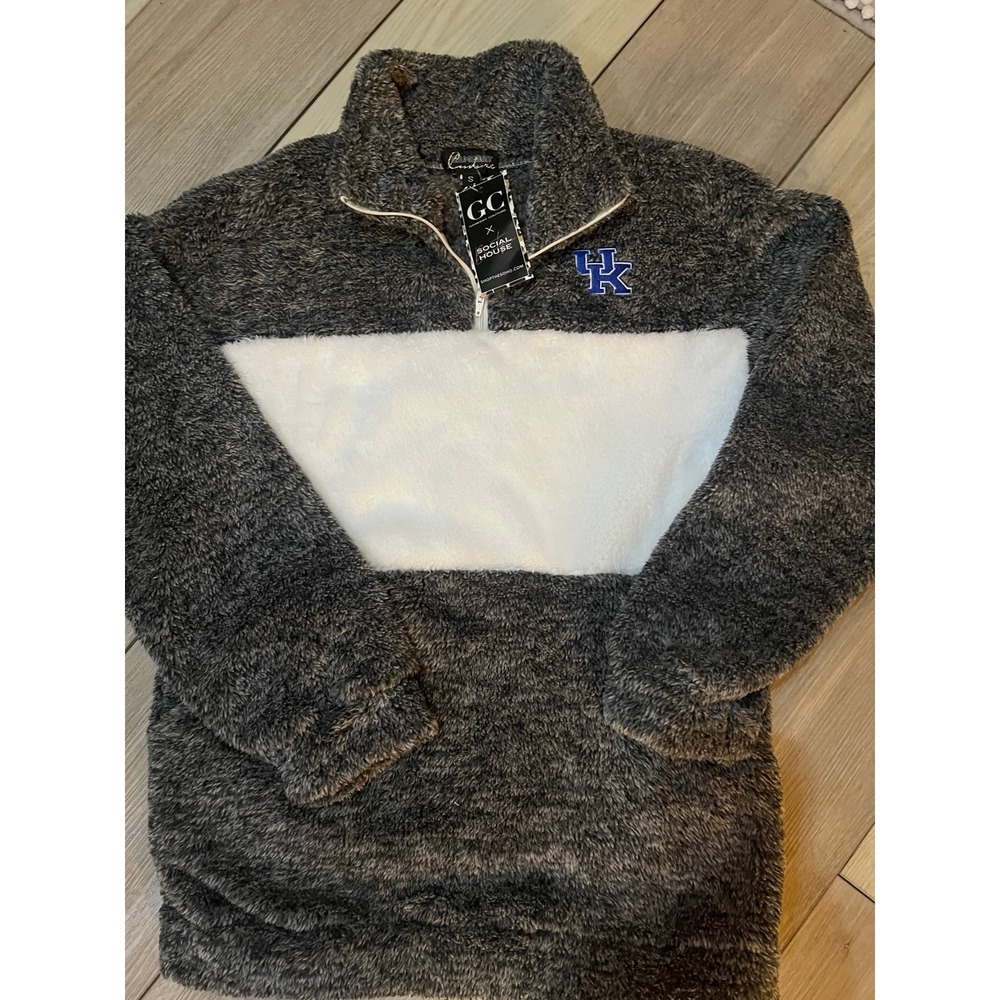 Women's Kentucky wildcats super soft 1/4zip white/gray pullover‎ size small